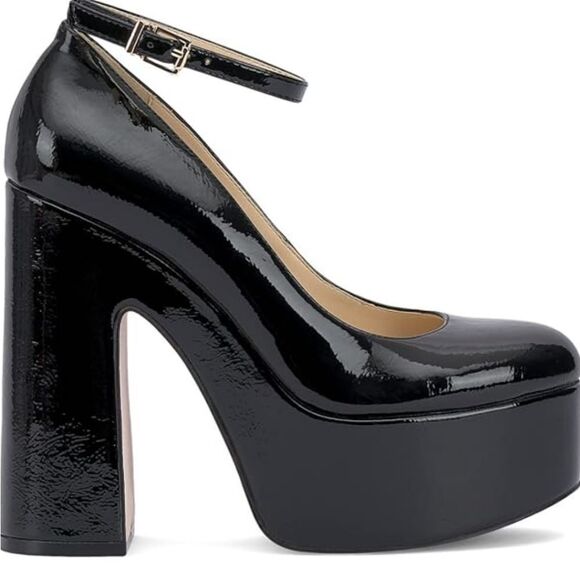 BRAND JESSICA SIMPSON WOMEN'S SIANTAR PATENT EMBOSSED PLATFORM HEELS - Picture 16 of 16